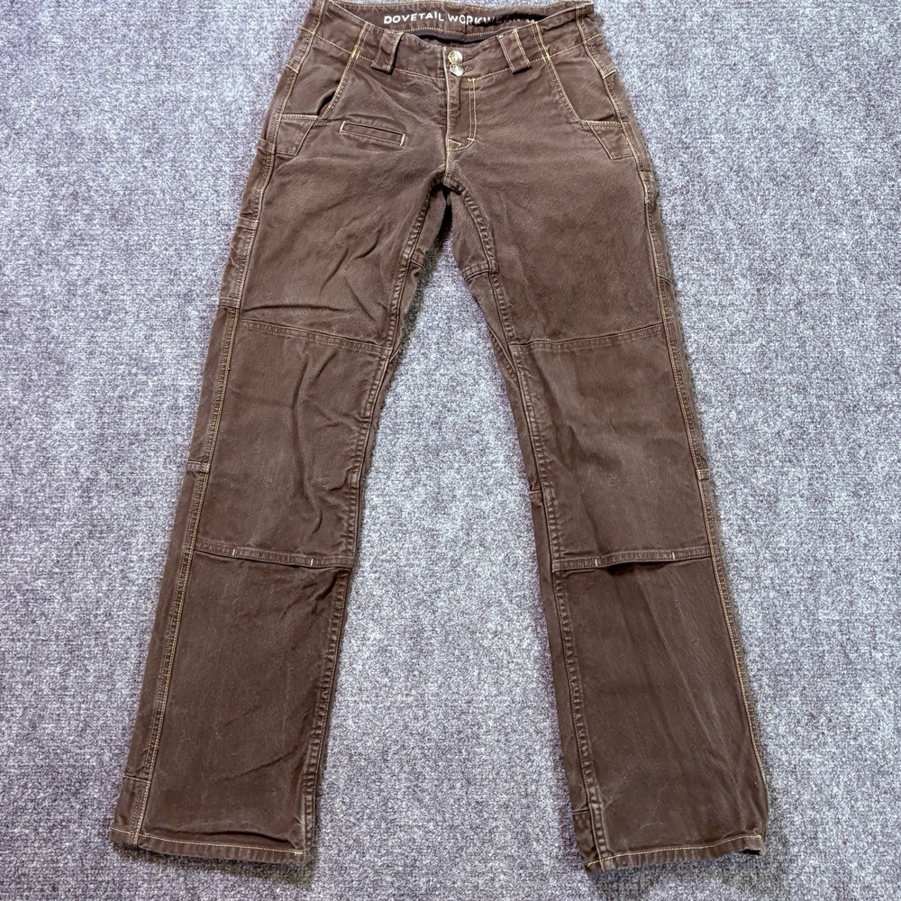 Dovetail Workwear Day Construct Pants Womens 6 (31x33) Brown Double Knee Canvas